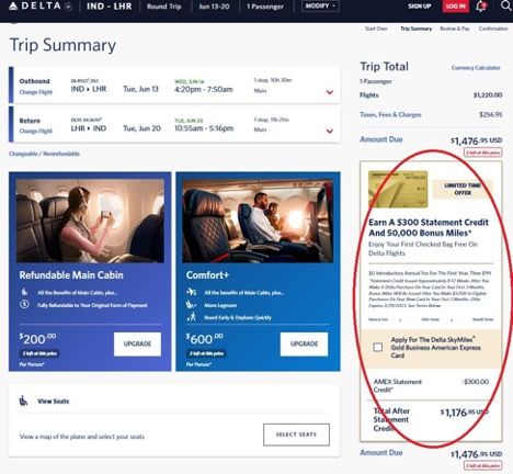 Delta Air Lines sign up