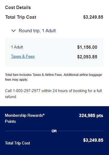 Amex cost comparison