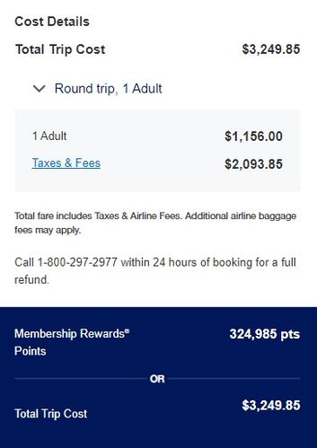 Amex cost comparison