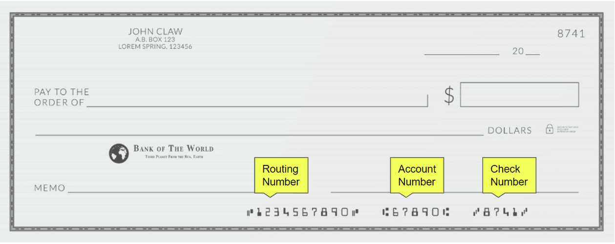 routing and account numbers