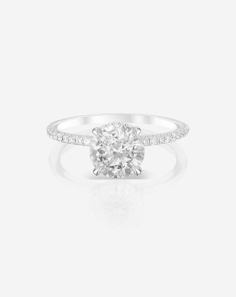 2.01 Round in the Whisper Thin® Pave with Hidden Halo Engagement Ring