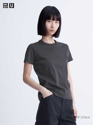 Women's Crew Neck T-Shirt | Dark Gray | 2XS | UNIQLO US