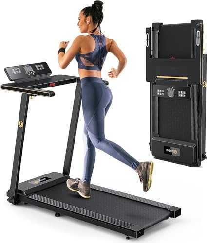 UREVO Portable Folding Treadmills for Home, Max 3.0 HP Running Walking Treadmill with 12 Pre Set Programs and Wider Tread Belt, Adjustable Display, Pause Detection