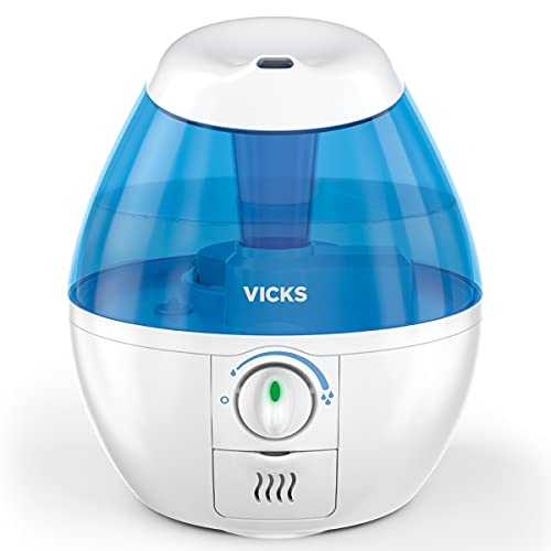 Vicks Mini Filter-Free Cool Mist Humidifier, Small Room, .5 Gallon Tank, Blue – Visible Humidifier for Bedrooms, Baby Nurseries and More, Works with VapoPads