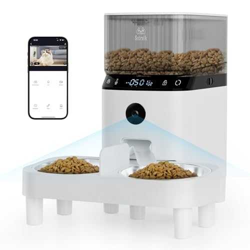 Sobralik Automatic Cat Feeders, Smart Timed Automatic Dog Feeder, HD Camera Voice and Video Recording, Cat Food Dispenser Portion, 2.4G Wi-Fi Enabled App Control, 5L Capacity for Cats Dogs