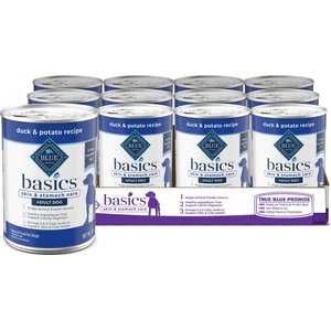 Blue Buffalo Basics Limited Ingredient Grain-Free Duck & Potato Adult Canned Dog Food, 12.5-oz, 12ct