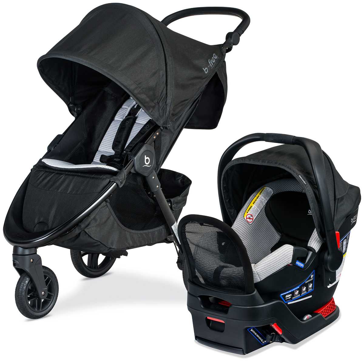 Britax B-Free Premium & B-Safe Gen2 FlexFit+ Travel System - Clean Comfort Black