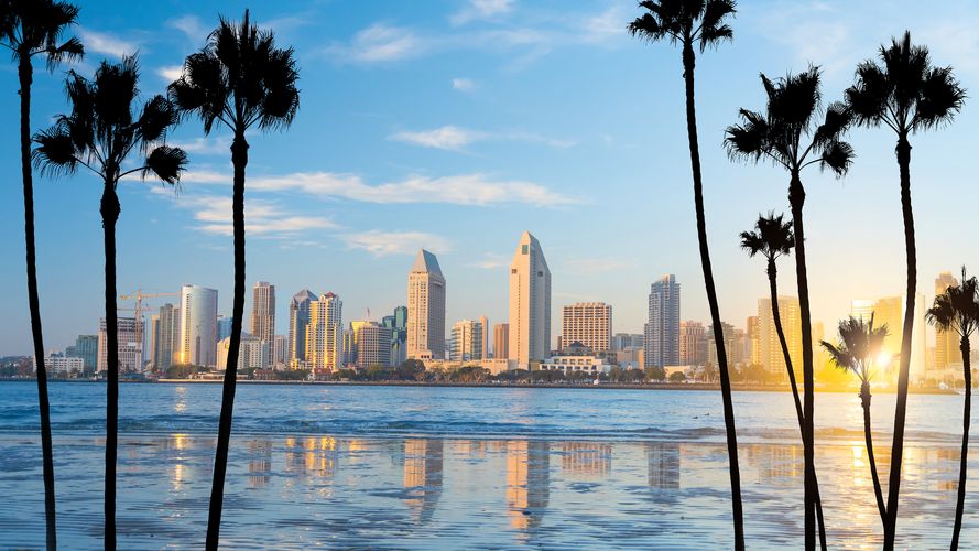 Downtown San Diego skyline in California